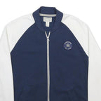 CONVERSE Mens Navy & White Bomber Jacket S Cotton Blend Zip Casual