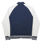 CONVERSE Mens Navy & White Bomber Jacket S Cotton Blend Zip Casual