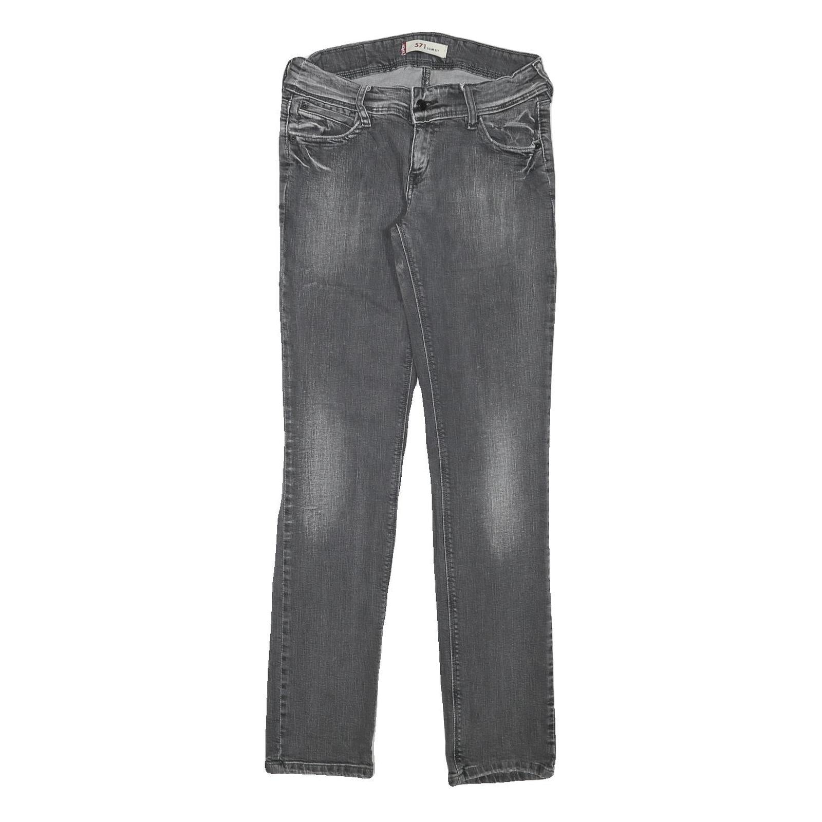 LEVI'S Womens Jeans Grey Slim Skinny Denim Medium W27 L30 Stylish Casual