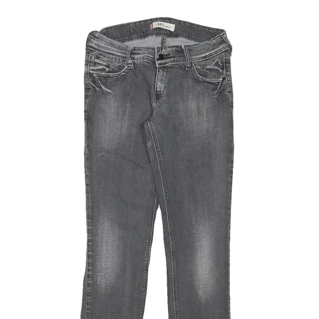 LEVI'S Womens Jeans Grey Slim Skinny Denim Medium W27 L30 Stylish Casual