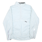 NIKE Womens White Light Blue Zip Track Jacket L Polyester Blend Sportswear