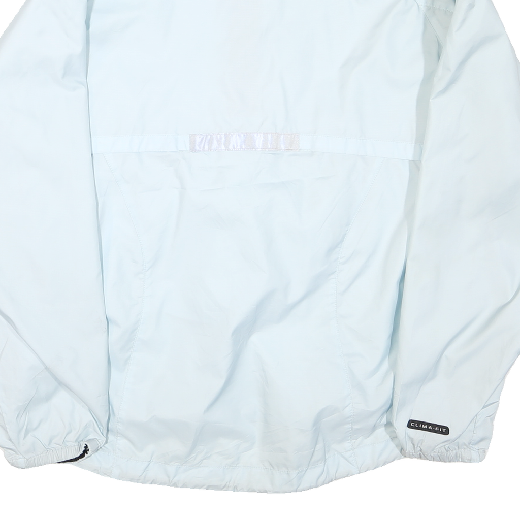 NIKE Womens White Light Blue Zip Track Jacket L Polyester Blend Sportswear