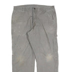 DICKIES Mens Relaxed Grey Cotton Blend Jeans W36 L30 Workwear Zip Closure