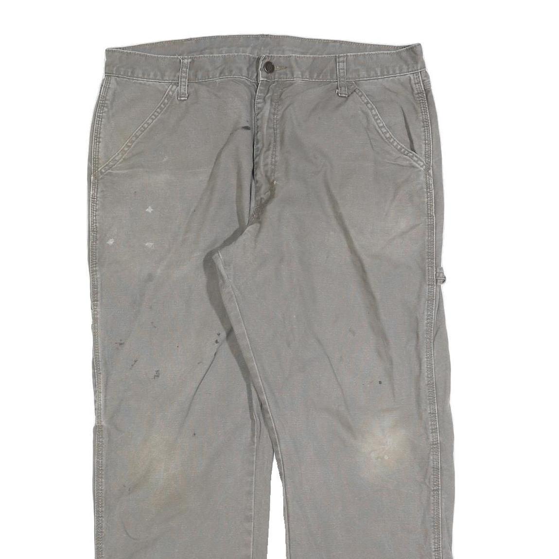 DICKIES Mens Relaxed Grey Cotton Blend Jeans W36 L30 Workwear Zip Closure