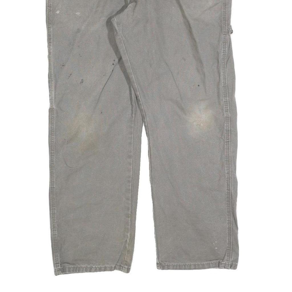 DICKIES Mens Relaxed Grey Cotton Blend Jeans W36 L30 Workwear Zip Closure