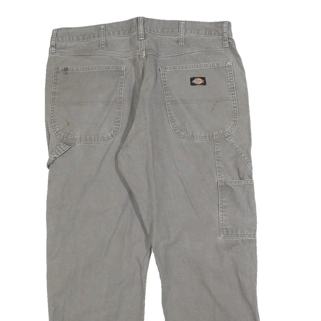 DICKIES Mens Relaxed Grey Cotton Blend Jeans W36 L30 Workwear Zip Closure