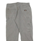 DICKIES Mens Relaxed Grey Cotton Blend Jeans W36 L30 Workwear Zip Closure