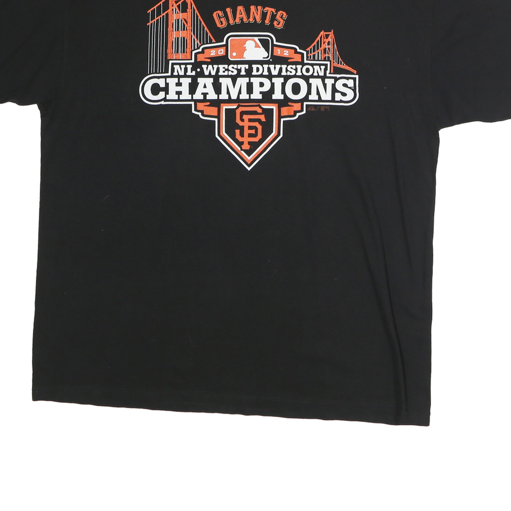 MAJESTIC Mens Black Giants XL Short Sleeve Crew Neck Graphic T-Shirt NL West