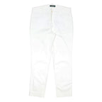 LAUREN RALPH LAUREN Womens Cotton Blend White Slim Straight Trousers W30 L25