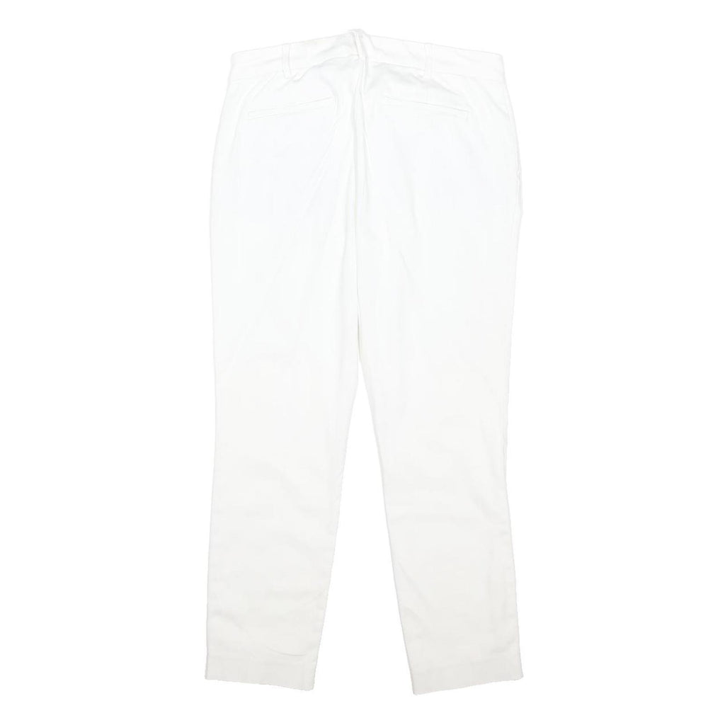 LAUREN RALPH LAUREN Womens Cotton Blend White Slim Straight Trousers W30 L25