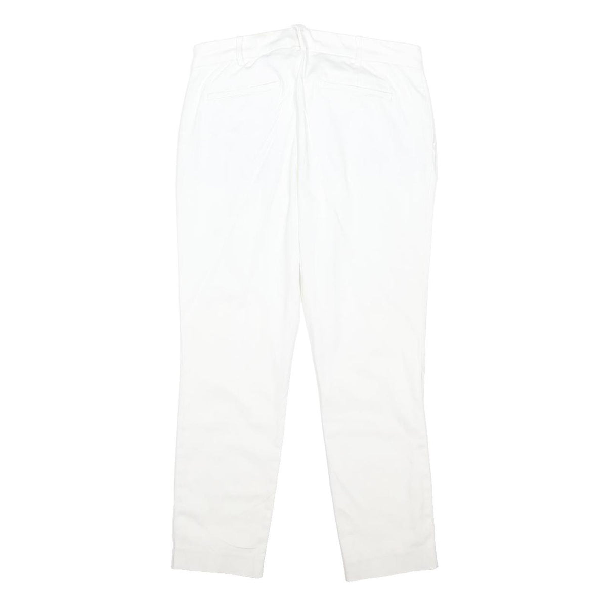 LAUREN RALPH LAUREN Womens Cotton Blend White Slim Straight Trousers W30 L25