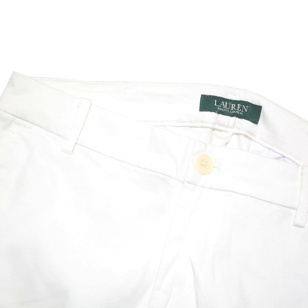 LAUREN RALPH LAUREN Womens Cotton Blend White Slim Straight Trousers W30 L25