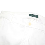 LAUREN RALPH LAUREN Womens Cotton Blend White Slim Straight Trousers W30 L25