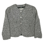 NORUND LIFE Womens Grey Wool Blend Button Jacket M Classic Plain Stylish Warm