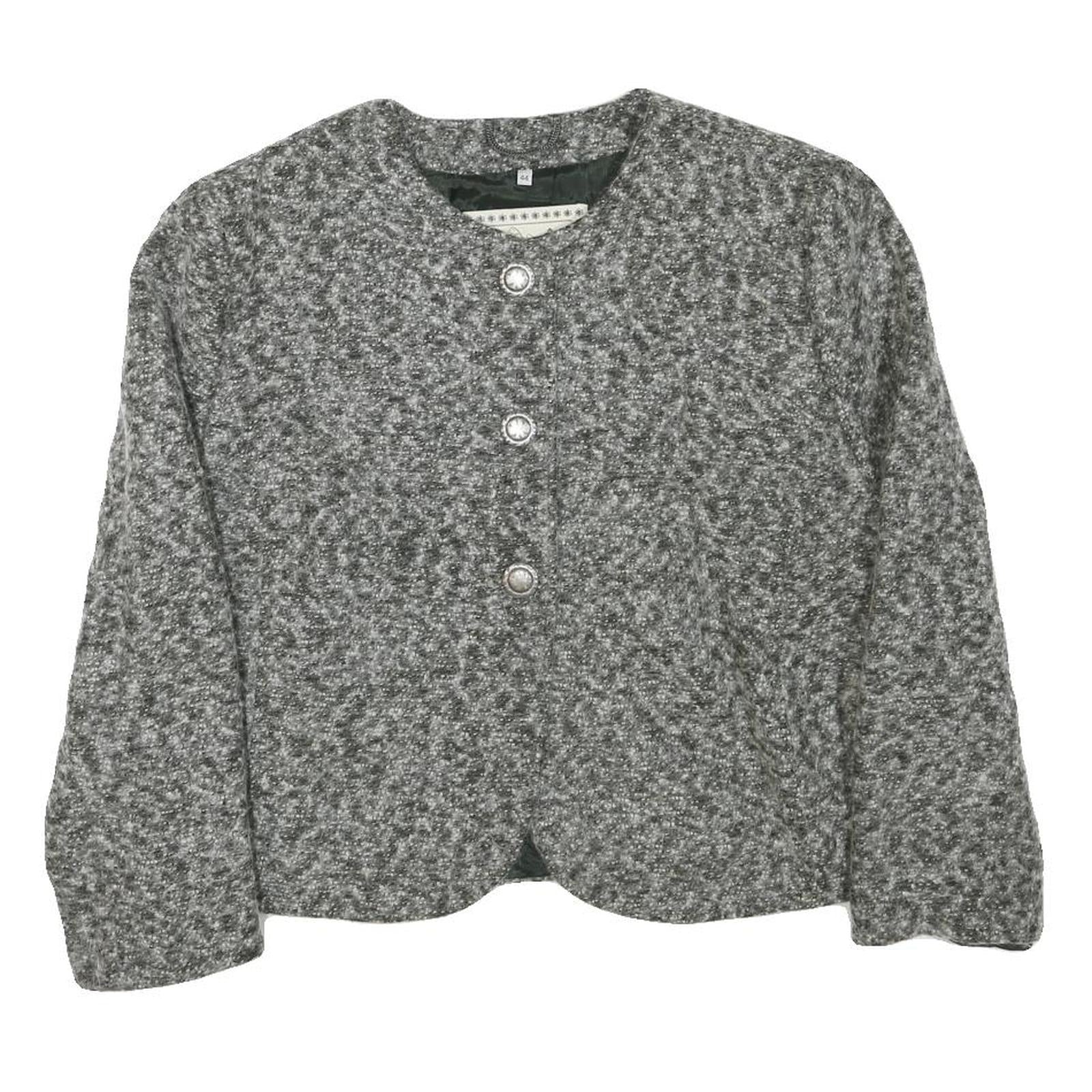 NORUND LIFE Womens Grey Wool Blend Button Jacket M Classic Plain Stylish Warm