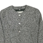 NORUND LIFE Womens Grey Wool Blend Button Jacket M Classic Plain Stylish Warm