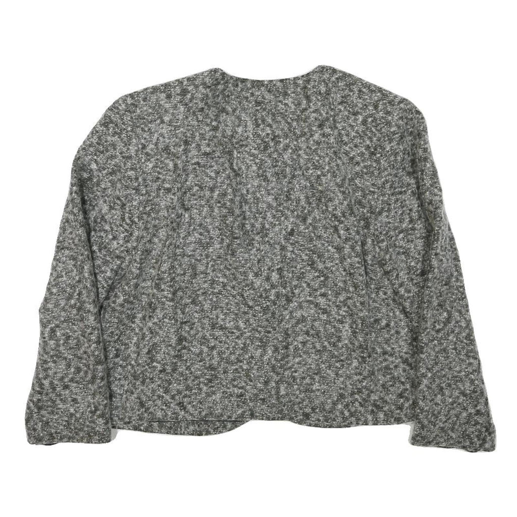 NORUND LIFE Womens Grey Wool Blend Button Jacket M Classic Plain Stylish Warm
