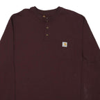 POLO RALPH LAUREN Mens Maroon Long Sleeve Henley L Cotton Casual