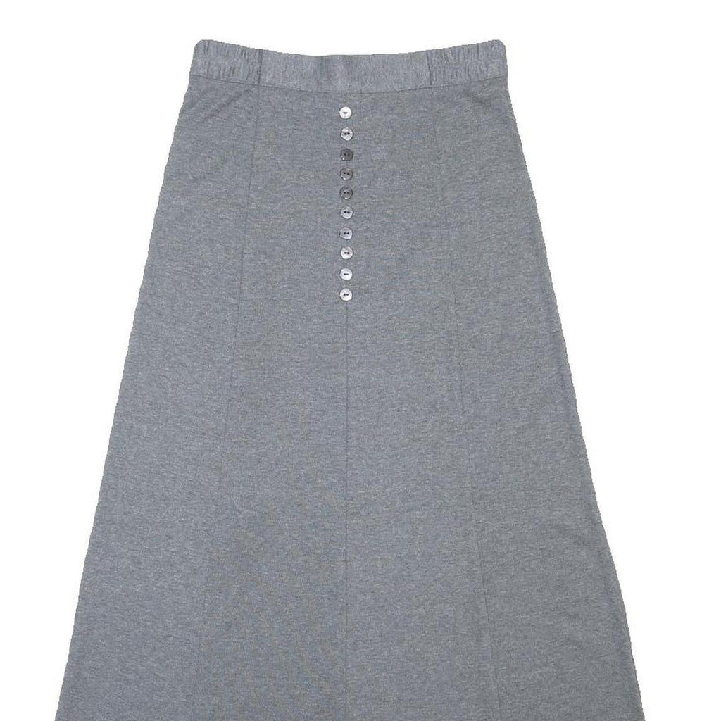 BIAGGINI Womens Grey Mini Polyester Blend Skirt Button Front Elastic Waist S