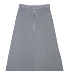 BIAGGINI Womens Grey Mini Polyester Blend Skirt Button Front Elastic Waist S