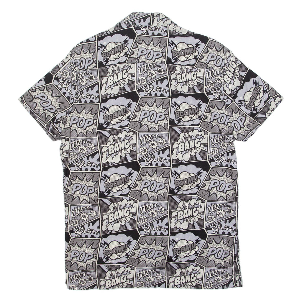 FSBN Pop Art Mens Shirt Grey Crazy Pattern M
