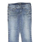 SILVER Womens Regular Fit Straight Leg Denim Light Wash W30 L26 Embroidered