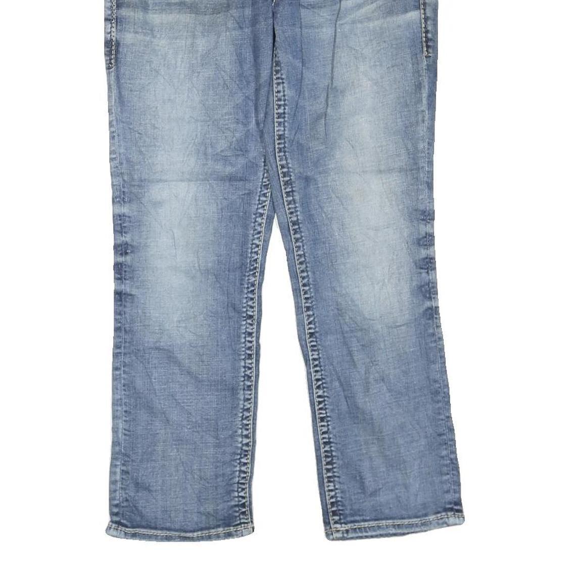 SILVER Womens Regular Fit Straight Leg Denim Light Wash W30 L26 Embroidered