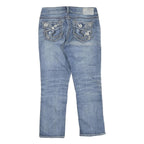 SILVER Womens Regular Fit Straight Leg Denim Light Wash W30 L26 Embroidered