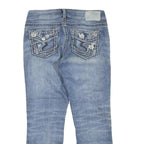 SILVER Womens Regular Fit Straight Leg Denim Light Wash W30 L26 Embroidered