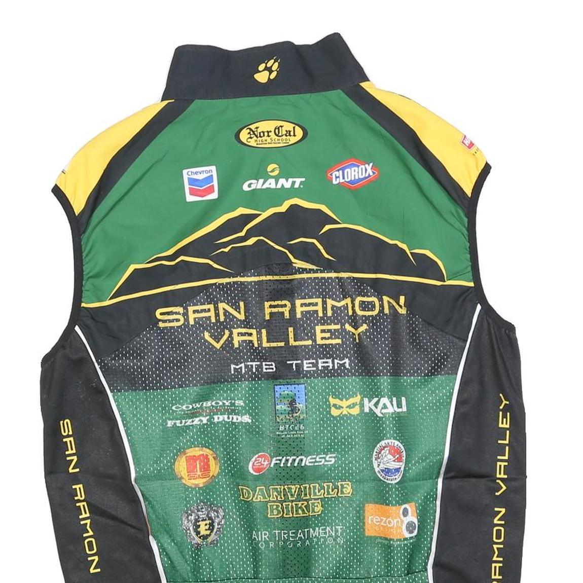 JAKROO Mens Green Black & Yellow Cycling Sleeveless Crew Neck 2XL Jersey