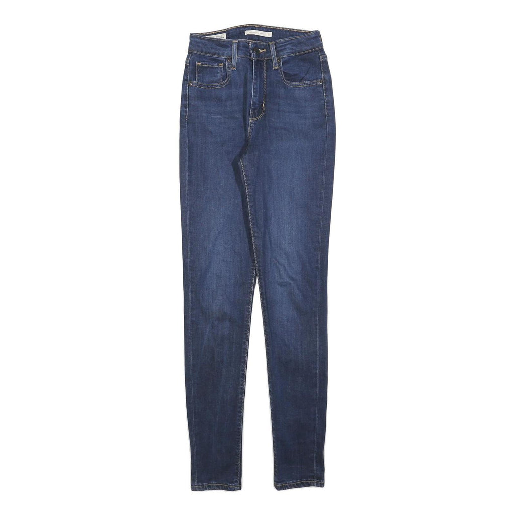 LEVI'S 721 Womens Jeans Blue Slim Skinny Denim Medium W25 L30 Stretch Zip