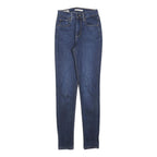 LEVI'S 721 Womens Jeans Blue Slim Skinny Denim Medium W25 L30 Stretch Zip