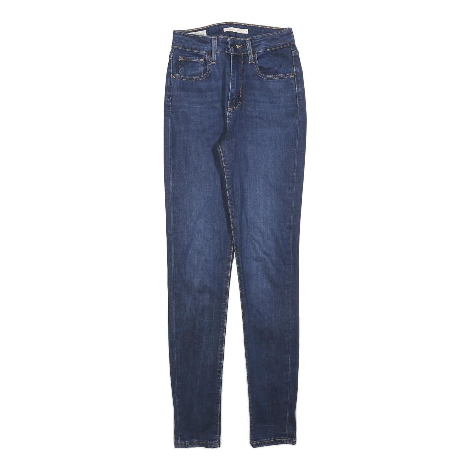 LEVI'S 721 Womens Jeans Blue Slim Skinny Denim Medium W25 L30 Stretch Zip