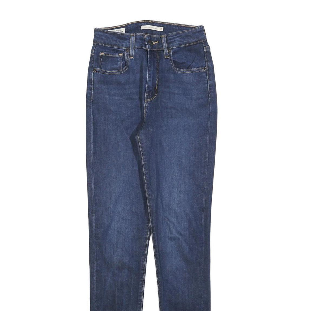 LEVI'S 721 Womens Jeans Blue Slim Skinny Denim Medium W25 L30 Stretch Zip