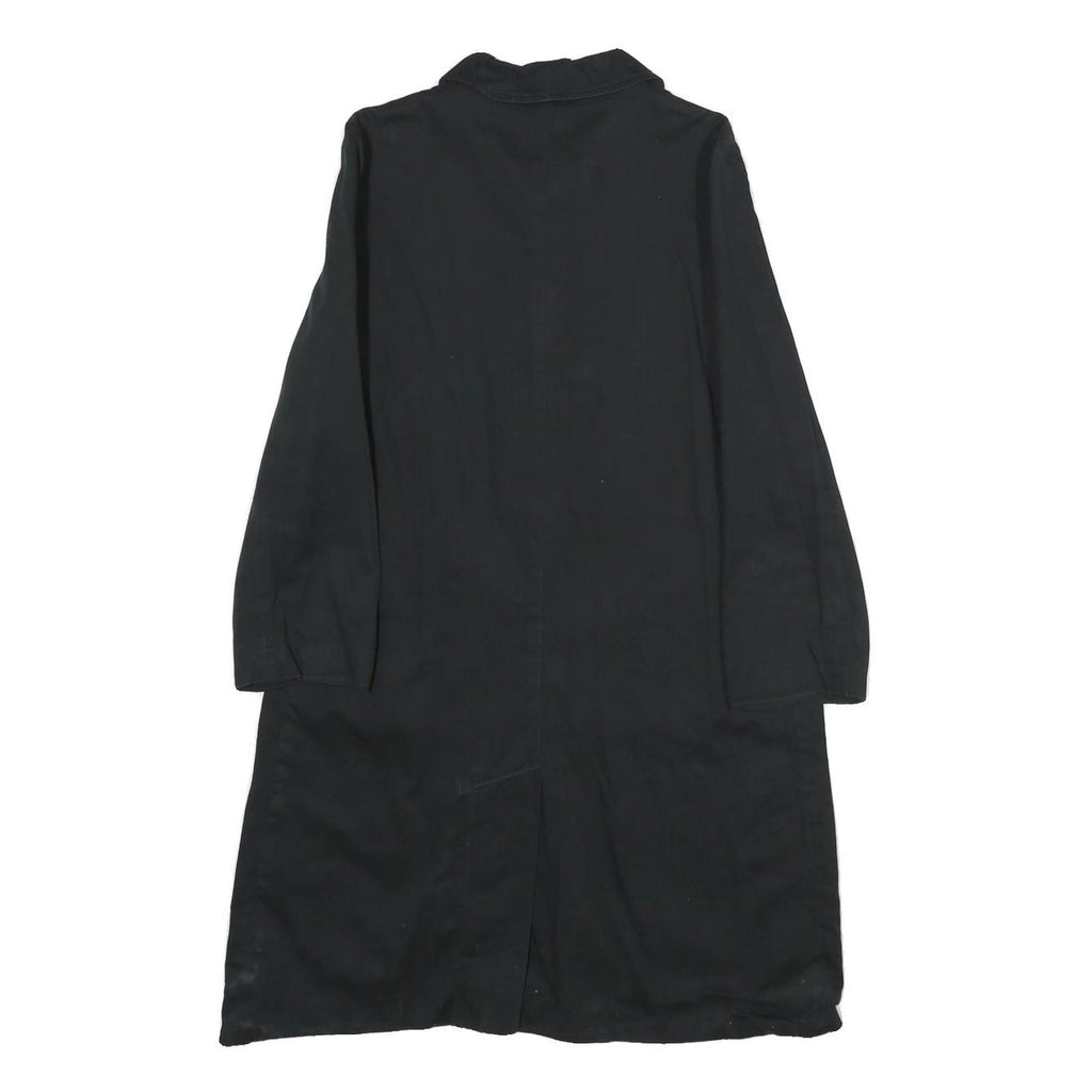 SANDRO Womens Black Cotton Button Jacket UK 8 Classic Fit Long Sleeve Plain