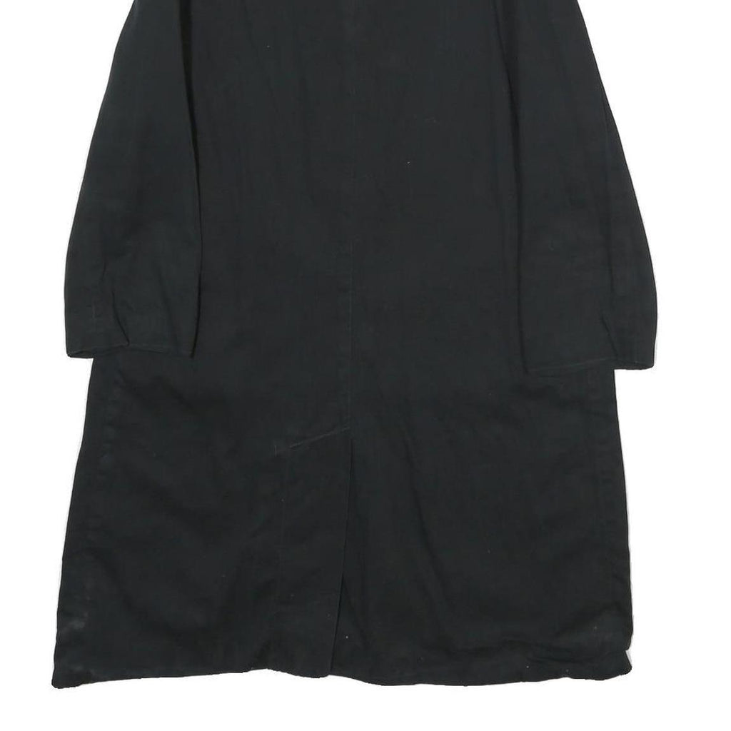 SANDRO Womens Black Cotton Button Jacket UK 8 Classic Fit Long Sleeve Plain