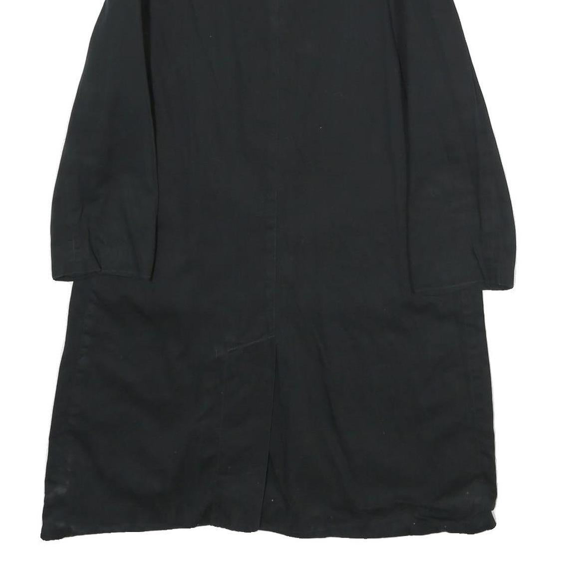 SANDRO Womens Black Cotton Button Jacket UK 8 Classic Fit Long Sleeve Plain