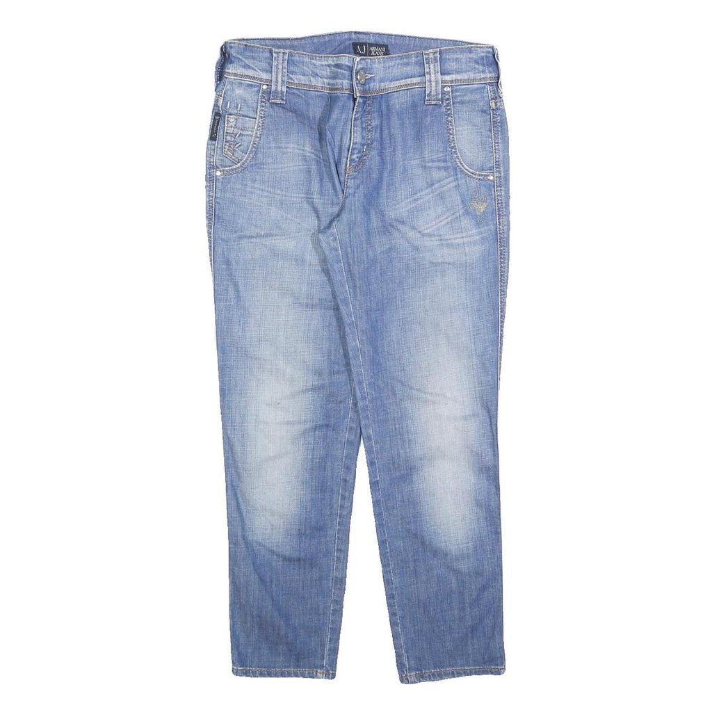 ARMANI JEANS Womens Slim Blue Denim Medium Slim Fit W30 L25 Fashion Zip