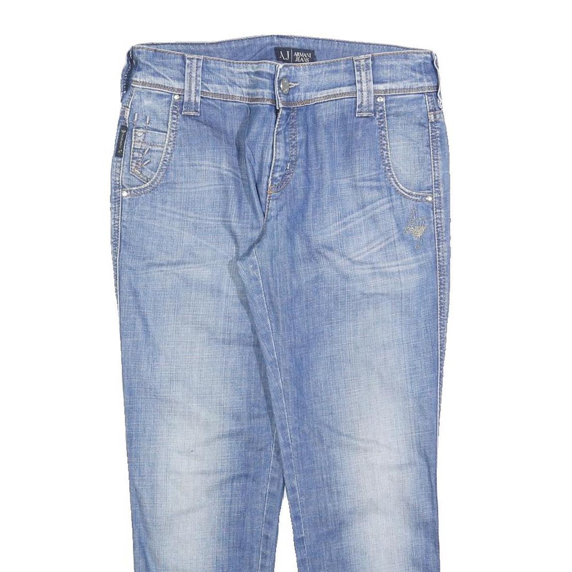 ARMANI JEANS Womens Slim Blue Denim Medium Slim Fit W30 L25 Fashion Zip