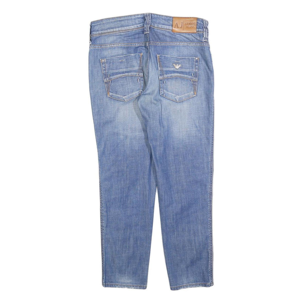 ARMANI JEANS Womens Slim Blue Denim Medium Slim Fit W30 L25 Fashion Zip