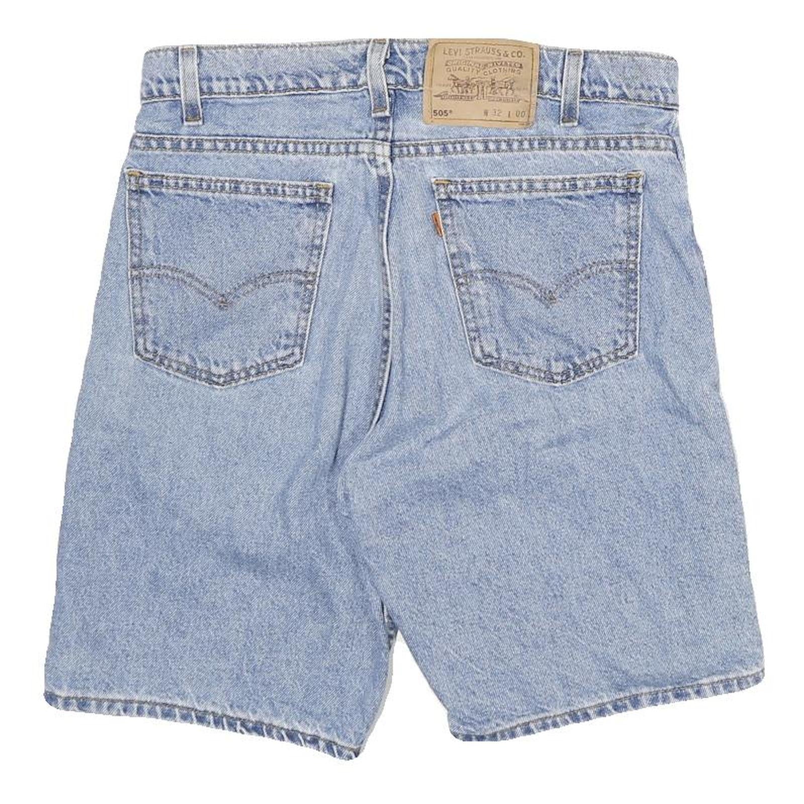 LEVI'S Mens Shorts Blue Casual Denim L W32 Classic Cotton Blend 505