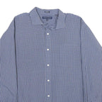 TOMMY HILFIGER Mens Blue Check Shirt XL Classic Cotton Long Sleeve Button