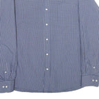 TOMMY HILFIGER Mens Blue Check Shirt XL Classic Cotton Long Sleeve Button