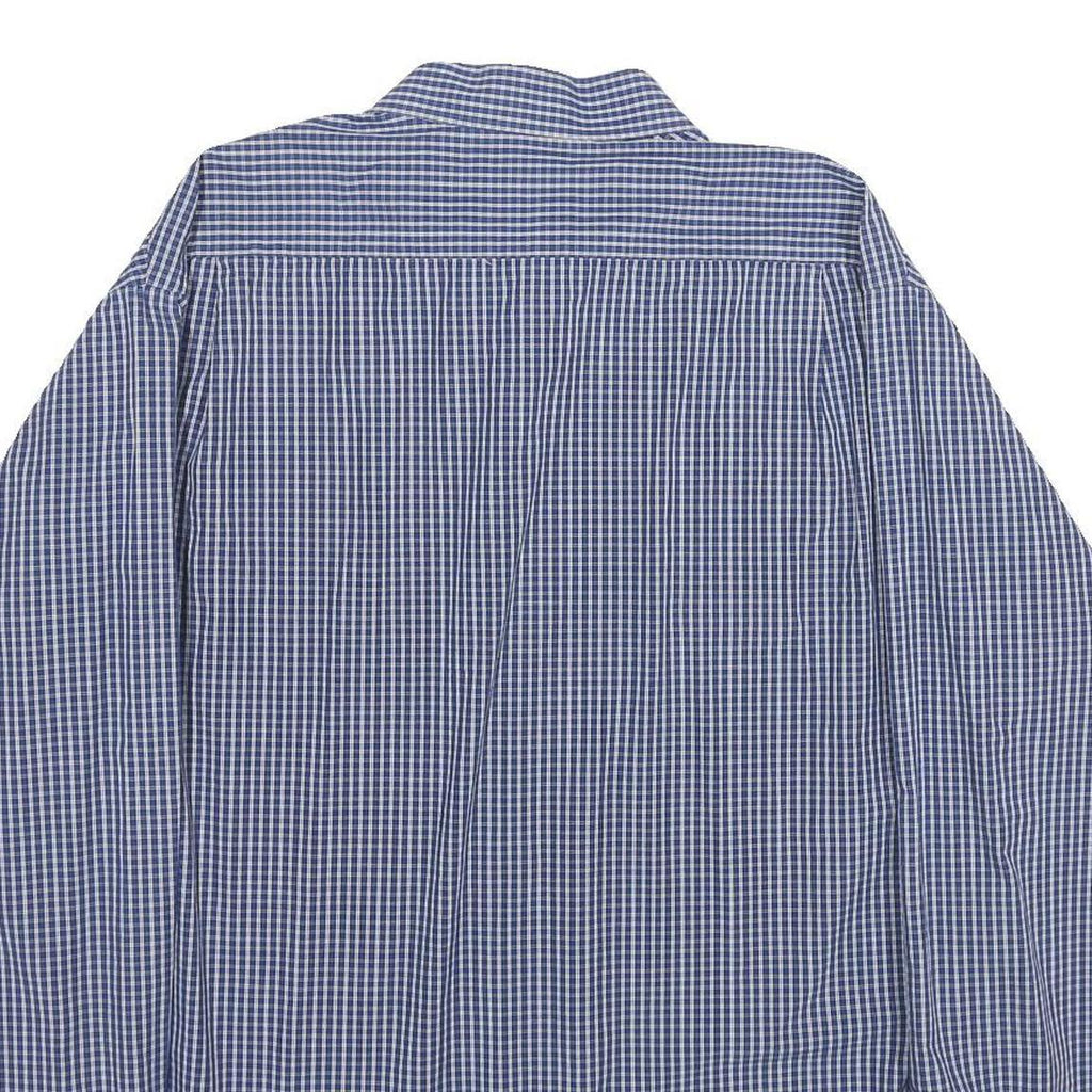 TOMMY HILFIGER Mens Blue Check Shirt XL Classic Cotton Long Sleeve Button