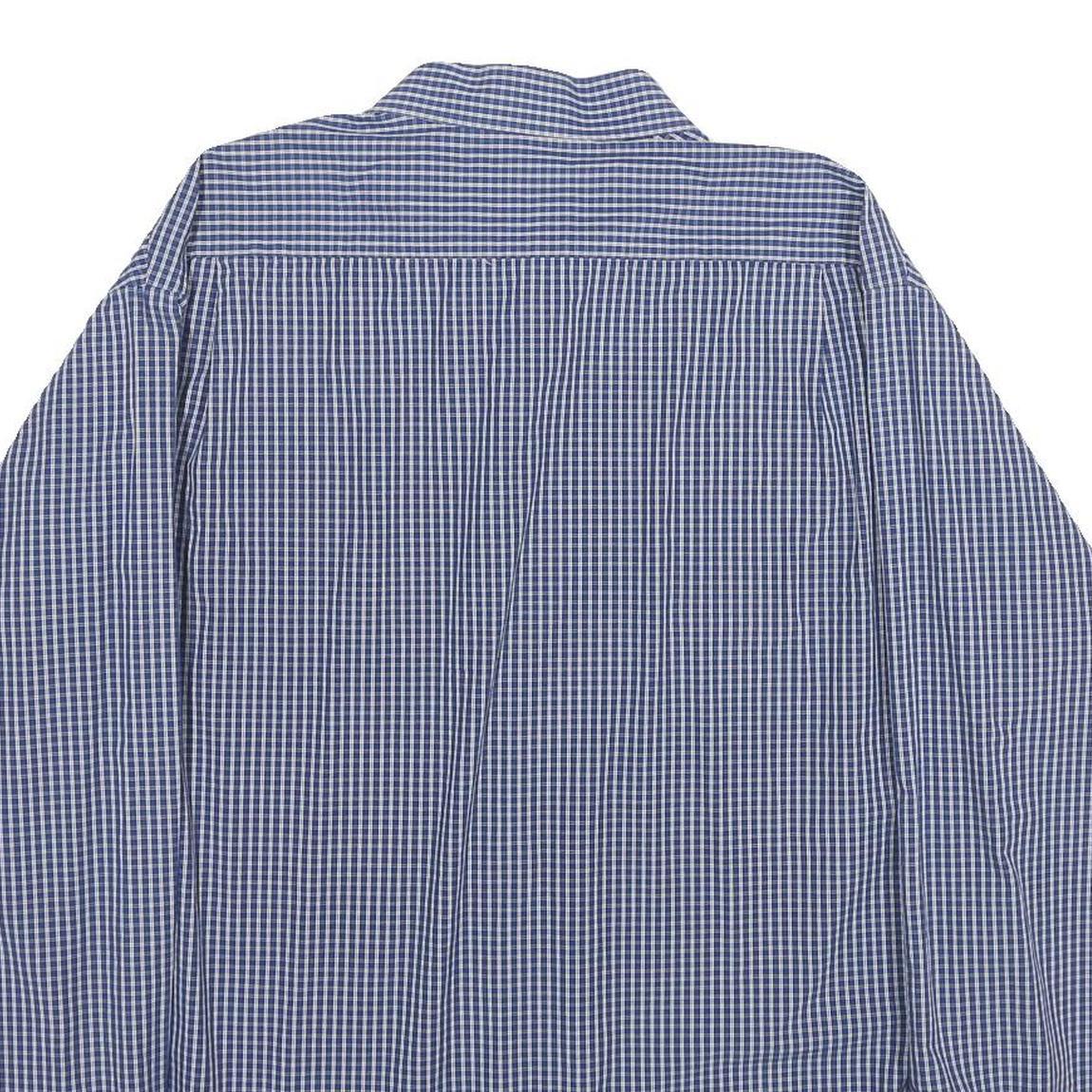 TOMMY HILFIGER Mens Blue Check Shirt XL Classic Cotton Long Sleeve Button