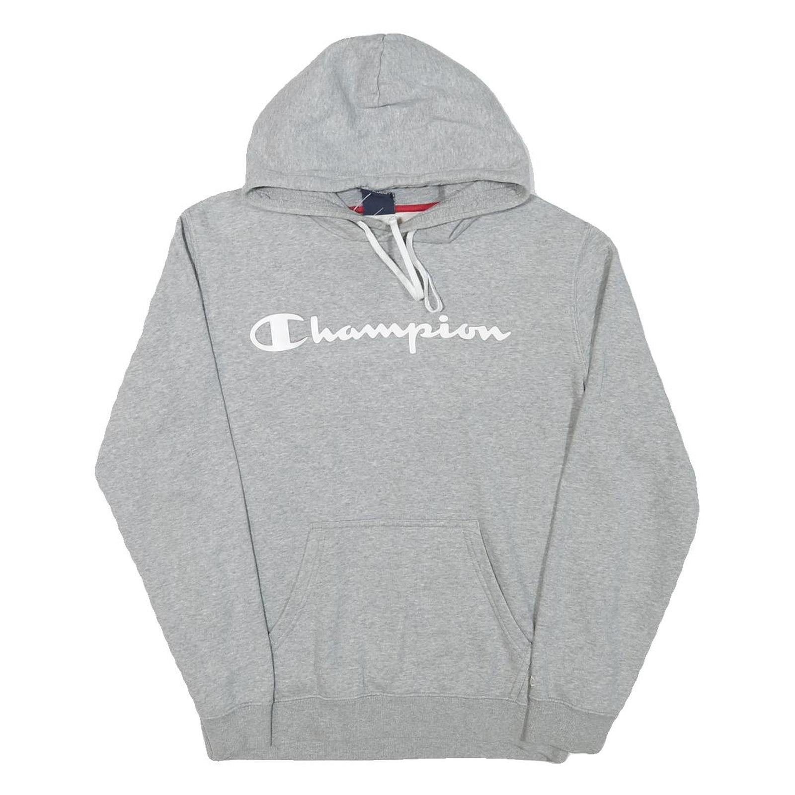 CHAMPION Mens Grey Pullover Hoodie M Cotton Blend Casual Sportswear