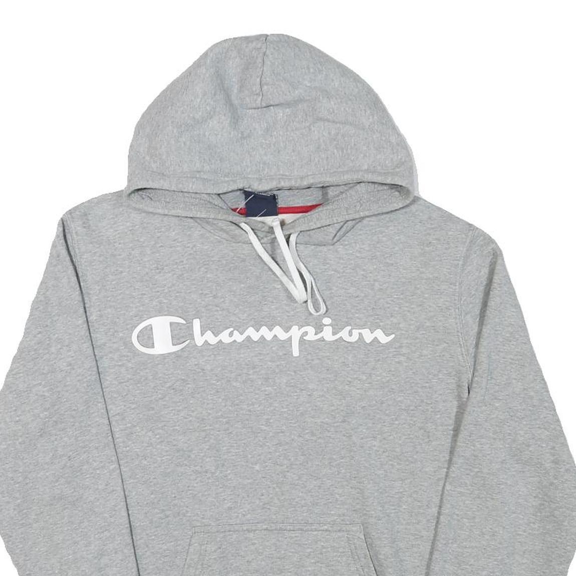 CHAMPION Mens Grey Pullover Hoodie M Cotton Blend Casual Sportswear