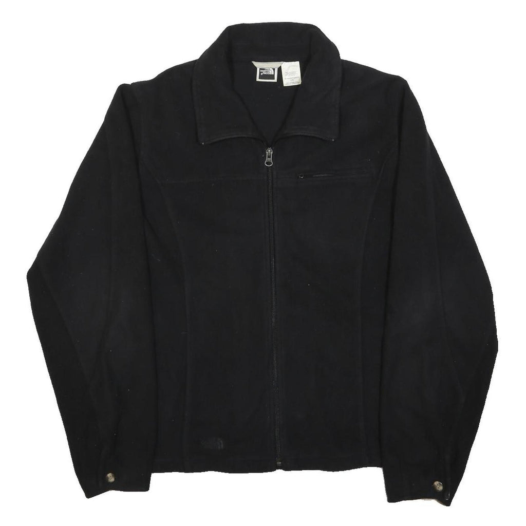 THE NORTH FACE Womens Black Jacket L Polyester Zip Plain Outdoor Casual