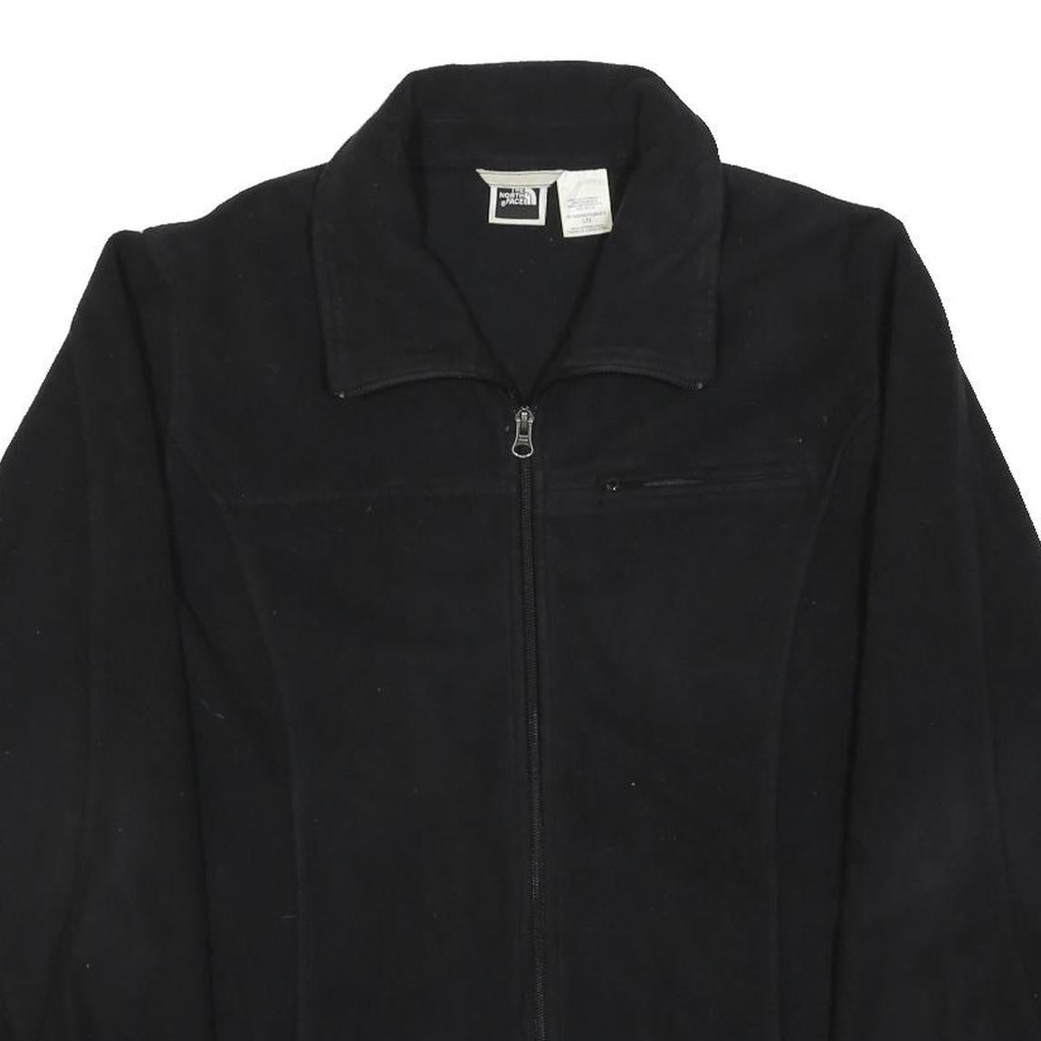 THE NORTH FACE Womens Black Jacket L Polyester Zip Plain Outdoor Casual