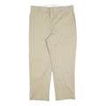 DICKIES Mens Cotton Blend Beige Relaxed Straight Trousers W38 L29 Workwear